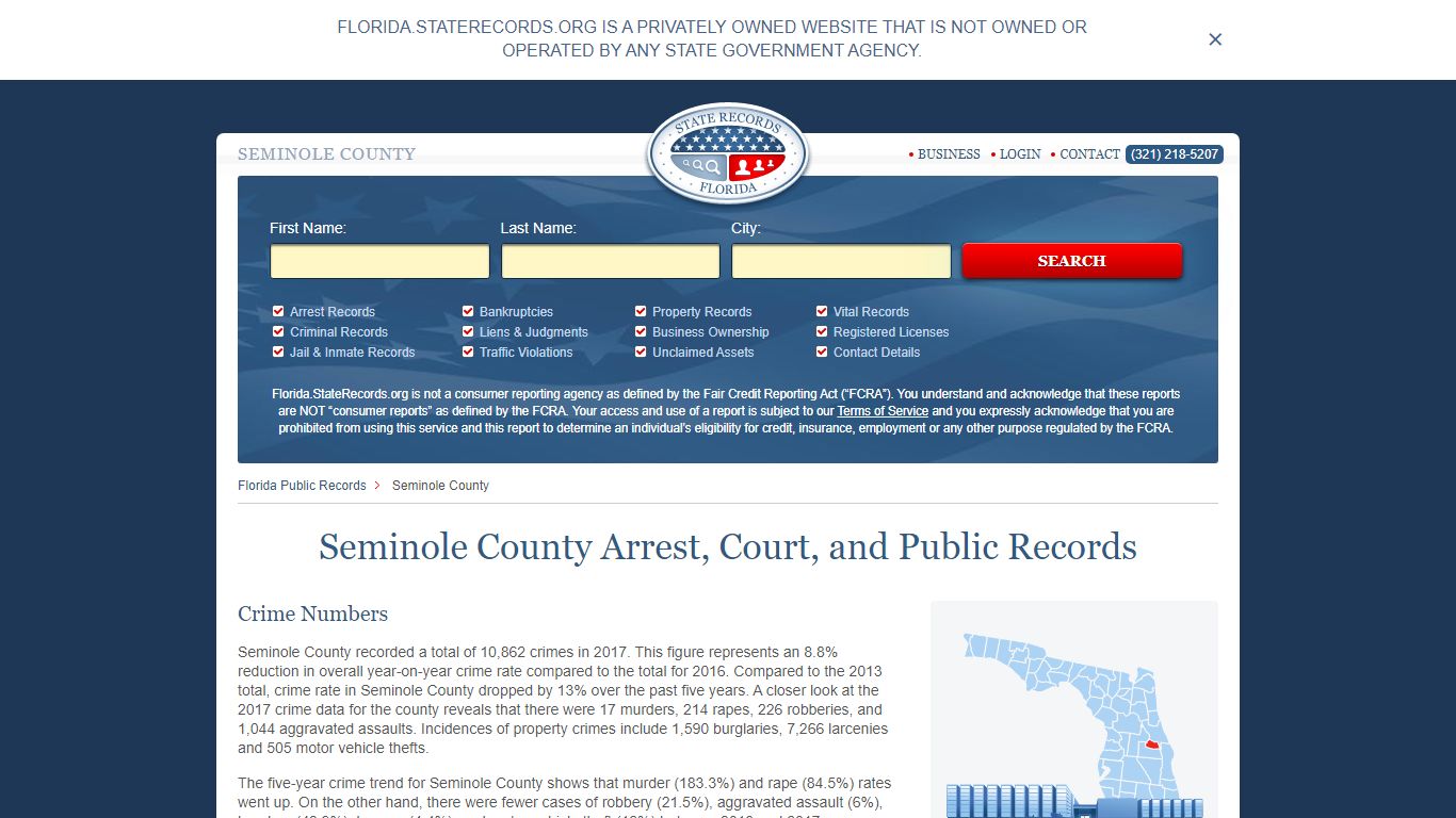 Seminole County Arrest, Court, and Public Records